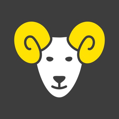 Siyah üzerine izole edilmiş koyun sembolü. Çiftlik hayvanı vektör çizimi. Tarım işareti. Web sitenizin tasarımı için grafik sembolü, logo, uygulama, UI. EPS10.