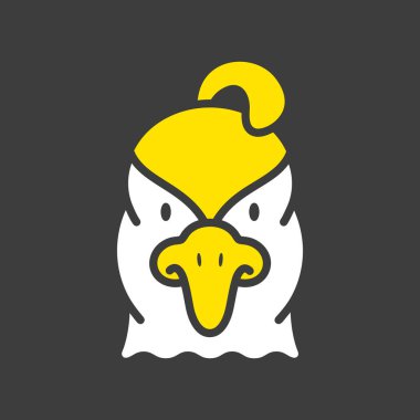 Siyah üzerine izole edilmiş bıldırcın sembolü. Hayvan kafası vektör sembolü. Tarım işareti. Web sitenizin tasarımı için grafik sembolü, logo, uygulama, UI. EPS10.