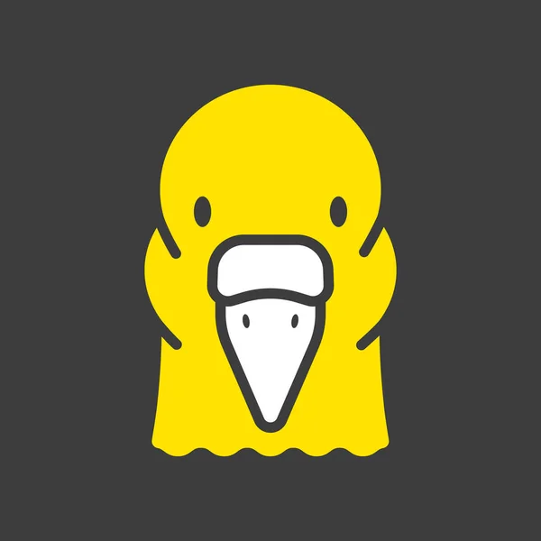 黒で隔離された鳩のグリフアイコン 動物の頭ベクトル記号 農業標識 ウェブサイトのデザイン アプリ Uiのグラフシンボル Eps10 — ストックベクタ