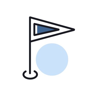 Bayrak GPS pin vektörü izole edilmiş simgesi. Navigasyon işareti. Seyahat ve turizm web sitesi ve uygulama tasarımı, logo, uygulama, UI için grafik sembolü