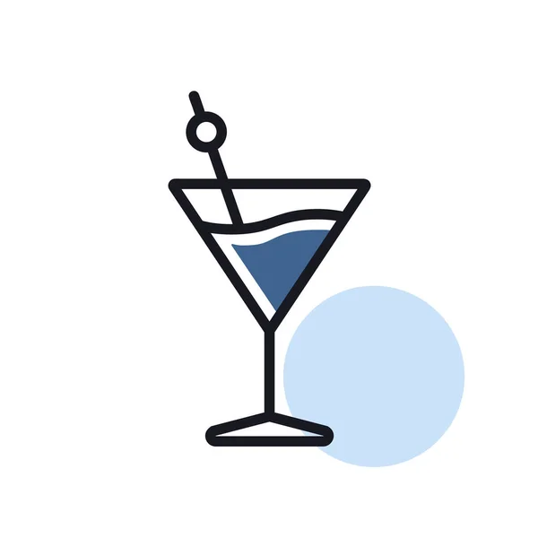 Kokteyl Içeceği Izole Edilmiş Ikon Vektörü Bar Kafe Web Sitesi — Stok Vektör