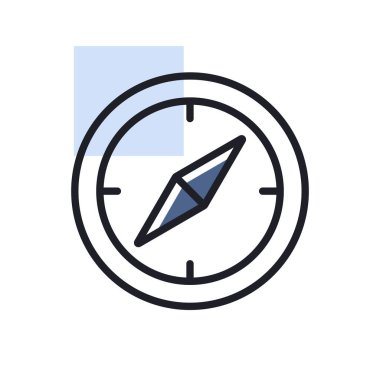 Karşılaştırma vektörü izole edilmiş simgesi. Navigasyon işareti. Seyahat ve turizm web sitesi ve uygulama tasarımı, logo, uygulama, UI için grafik sembolü