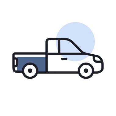 Aracın taşıyıcı ikonu izole edildi. Seyahat ve turizm web sitesi ve uygulama tasarımı, logo, uygulama, UI için grafik sembolü