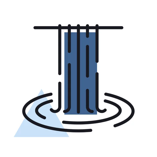 Wasserfall Des Natürlichen Urlaubsvektors Ikone Isoliert Naturzeichen Grafik Symbol Für — Stockvektor