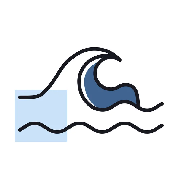 Vecteur Ondes Mer Icône Isolée Signe Naturel Symbole Graphique Pour — Image vectorielle