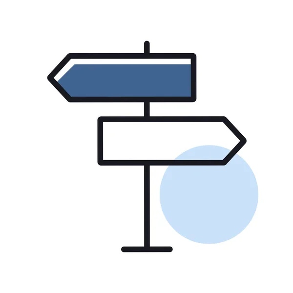 Wegweiser Vektor Icon Navigationszeichen Grafik Symbol Für Reise Und Tourismus — Stockvektor