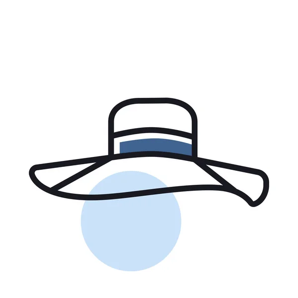 女人夏帽矢量图标 女孩海滩太阳帽 夏季标志 旅行和旅游网站和应用程序设计 应用程序 用户界面的图形符号 — 图库矢量图片