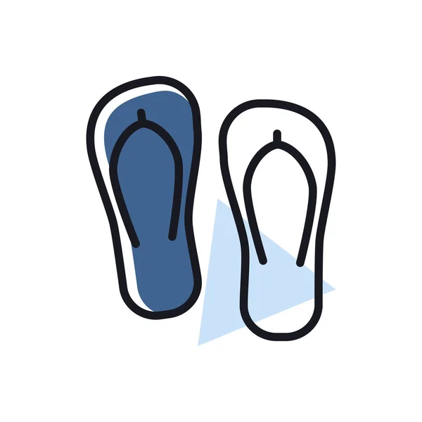 Flip Flops Vector Isolated Icon Summer Sign Graph Symbol Travel — Stock Vector