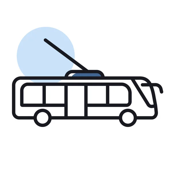 Trolley Trolleybus Vecteur Icône Isolée Symbole Graphique Pour Voyage Tourisme — Image vectorielle