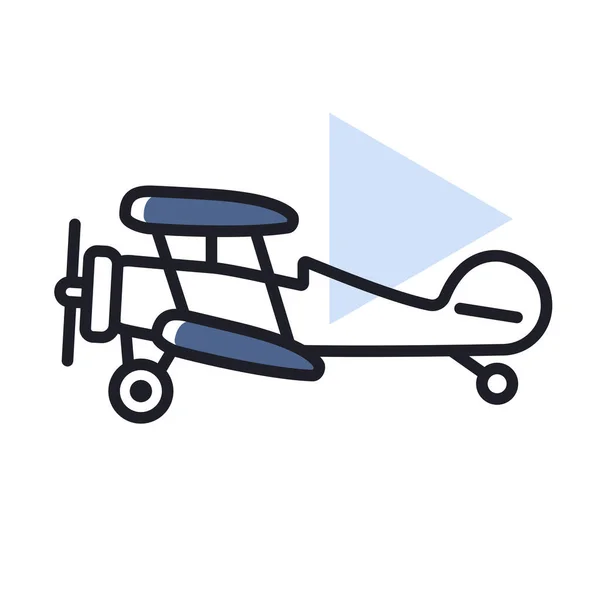 Ikona Wektora Lekkiego Samolotu Odizolowana Symbol Graficzny Strony Internetowej Podróży — Wektor stockowy