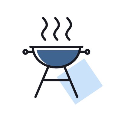 Izgara barbekü mangal vektörü izole edilmiş ikon. Yemek pişirme web sitesi ve uygulama tasarımı, logo, uygulama, UI için grafik sembolü