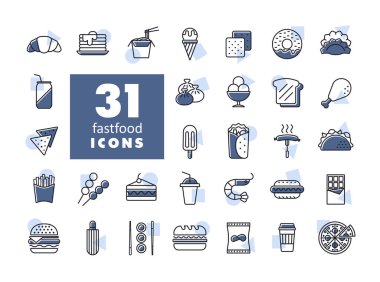 Fast food, Food Court vektör düz ikonu. Yemek pişirme web sitesi ve uygulama tasarımı, logo, uygulama, UI için grafik sembolü