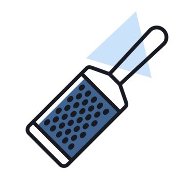 Peynir vektör ikonu için metal mutfak el rendesi. Mutfak aletleri. Yemek pişirme web sitesi tasarımı, logo, uygulama, UI için grafik sembolü