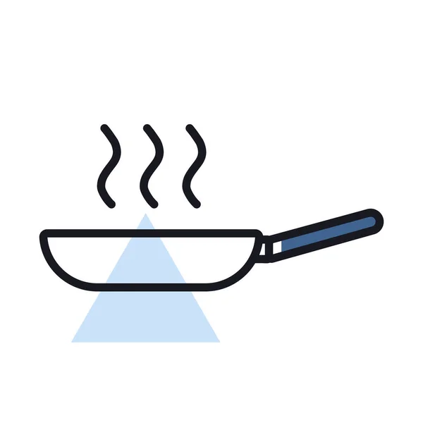 Frying Pan Vector Icon Kitchen Appliance Graph Symbol Cooking Web — Stock Vector