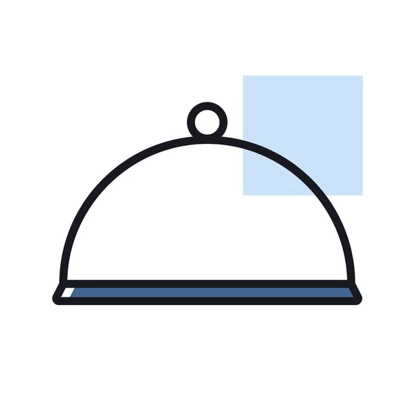 Cloche Icono Vector Bandeja Comida Aparato Cocina Símbolo Gráfico Para — Archivo Imágenes Vectoriales