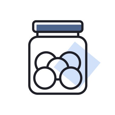 Kurabiye kavanozu vektör simgesi. Mutfak aletleri. Yemek pişirme web sitesi tasarımı, logo, uygulama, UI için grafik sembolü