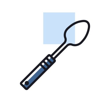 Büyük kaşık vektörü izole edilmiş ikon. Mutfak aletleri. Yemek pişirme web sitesi tasarımı, logo, uygulama, UI için grafik sembolü