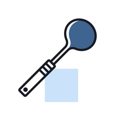 Dondurma kaşığı vektörü izole edilmiş ikon. Mutfak aletleri. Yemek pişirme web sitesi tasarımı, logo, uygulama, UI için grafik sembolü