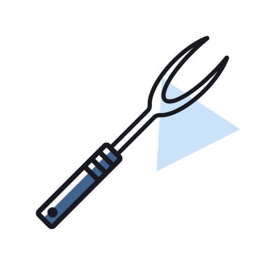 Büyük mutfak çatalı vektörü izole edilmiş ikon. Mutfak aletleri. Yemek pişirme web sitesi tasarımı, logo, uygulama, UI için grafik sembolü