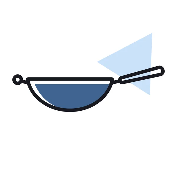 Wok Pfanne Vektorsymbol Küchengerät Grafik Symbol Für Das Kochen Webseiten — Stockvektor