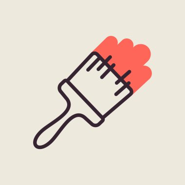 Fırça vektör simgesini boya. İnşaat, onarım ve inşaat. Web sitenizin tasarımı için grafik sembolü, logo, uygulama, UI. Vektör illüstrasyonu, EPS10.