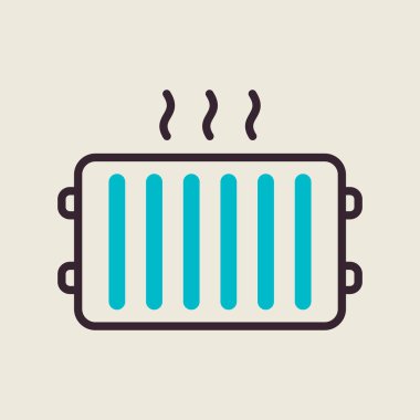 Radyatör, ısıtıcı vektör simgesi. İnşaat, onarım ve inşaat. Web sitenizin tasarımı için grafik sembolü, logo, uygulama, UI