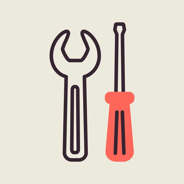 Screwdriver Wrench Vector Icon Construction Repair Building Graph Symbol Your — 图库矢量图片