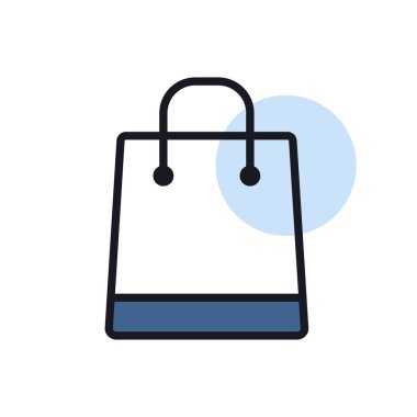 Alışveriş poşeti vektör simgesi. E-ticaret tabelası. Web sitenizin tasarımı için grafik sembolü, logo, uygulama, UI. Vektör illüstrasyonu, EPS10.