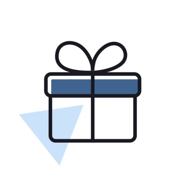 Hediye simgesi. E-ticaret işareti. Web sitesi tasarımı, logo, app, kullanıcı arabirimi için grafik sembolü. Vektör çizim, Eps10.