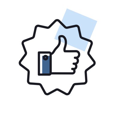 Başparmaklar yukarı simgesi. Vektör gibi. E-ticaret tabelası. Web sitenizin tasarımı için grafik sembolü, logo, uygulama, UI. Vektör illüstrasyonu, EPS10.