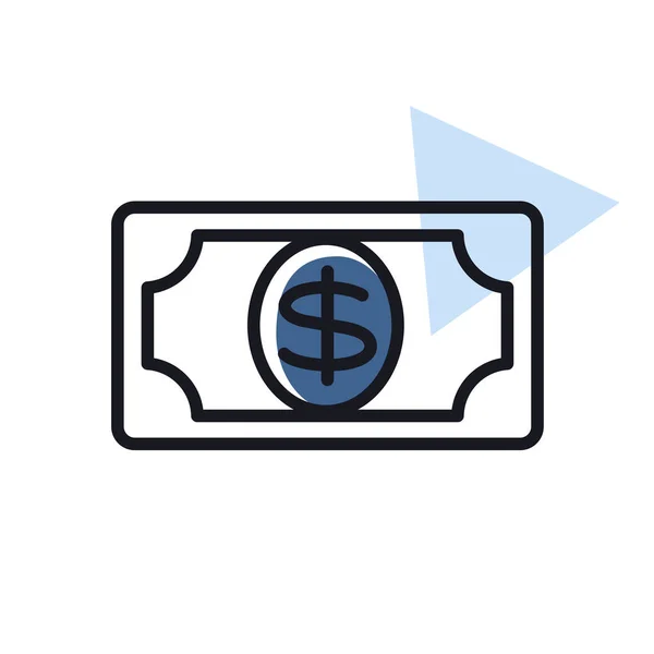 Dollar Geld Bankbiljet Pictogram Commerce Teken Grafiek Symbool Voor Website — Stockvector