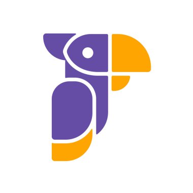 Papağan vektör ikonu tropikal kuşlar. Evcil hayvan işareti. Evcil hayvan ve veteriner web sitesi ve uygulama tasarımı, logo, uygulama, UI için grafik sembolü