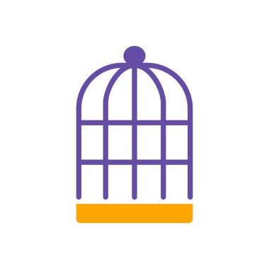 Boş kuş kafesi vektör simgesi. Evcil hayvan işareti. Evcil hayvan ve veteriner web sitesi ve uygulama tasarımı, logo, uygulama, UI için grafik sembolü