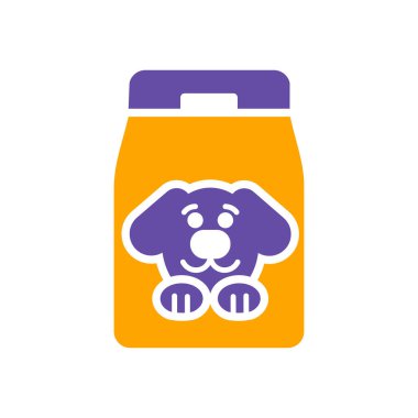 Köpek maması taşıyıcı ikonu. Evcil hayvan işareti. Evcil hayvan ve veteriner web sitesi ve uygulama tasarımı, logo, uygulama, UI için grafik sembolü
