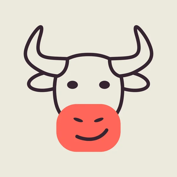 Ikona Byka Ilustracja Wektora Zwierząt Gospodarskich Znak Rolnictwa Symbol Graficzny — Wektor stockowy
