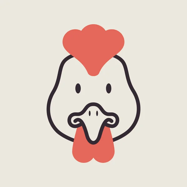 Ikona Kurczaka Ilustracja Wektora Głowy Zwierzęcia Znak Rolnictwa Symbol Graficzny — Wektor stockowy