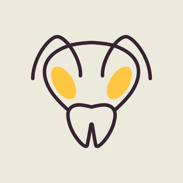 蜂のアイコン 動物の頭ベクトル記号 農業標識 ウェブサイトのデザイン アプリ Uiのグラフシンボル Eps10 — ストックベクタ