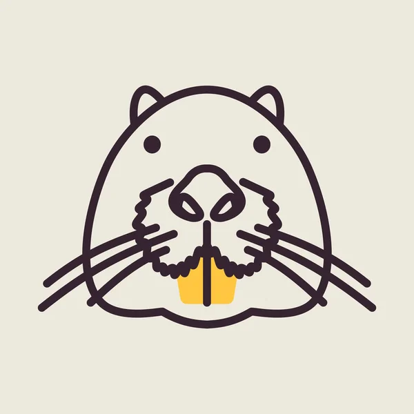 Otter Icône Castor Vecteur Tête Animal Panneau Agricole Symbole Graphique — Image vectorielle