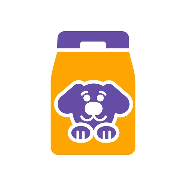 Sac Nourriture Pour Chien Icône Vectorielle Pet Animal Signe Symbole — Image vectorielle