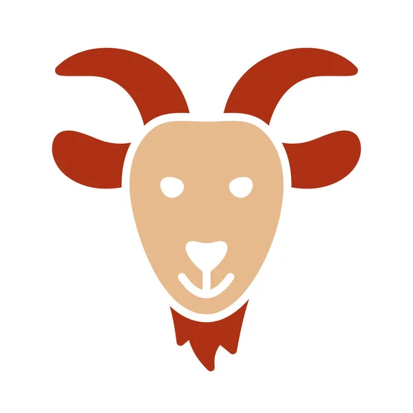 Ikona Koziego Glifu Ilustracja Wektora Zwierząt Gospodarskich Znak Rolnictwa Symbol — Wektor stockowy