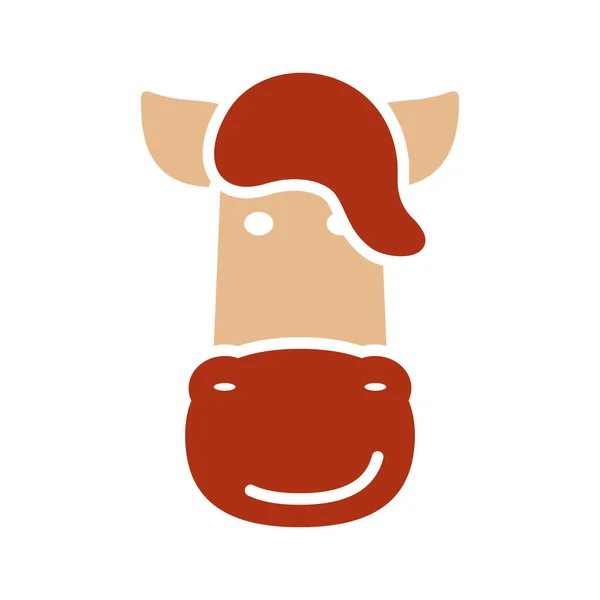 Ikona Końskiego Glifu Ilustracja Wektora Zwierząt Gospodarskich Znak Rolnictwa Symbol — Wektor stockowy