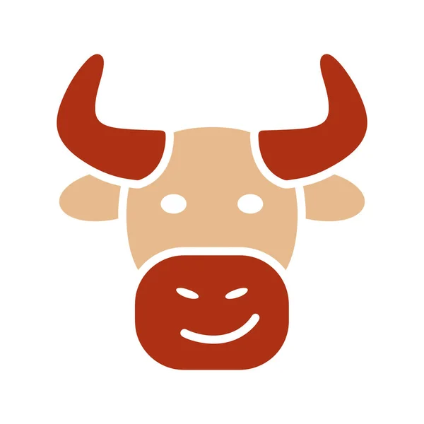 Ikona Glifu Byka Ilustracja Wektora Zwierząt Gospodarskich Znak Rolnictwa Symbol — Wektor stockowy