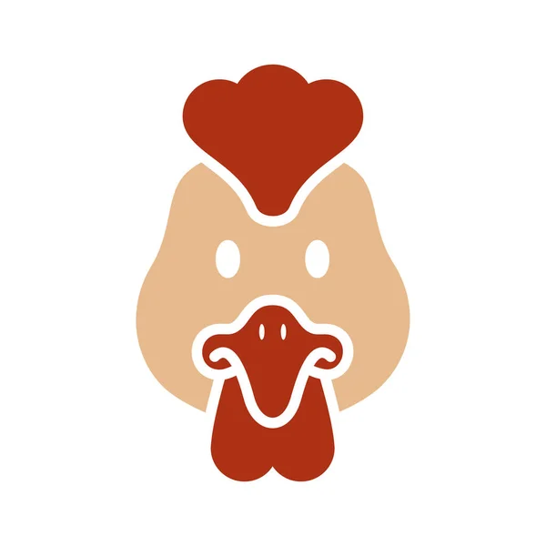 Hühnchen Glyphen Symbol Animal Head Vektor Illustration Landwirtschaftszeichen Grafik Symbol — Stockvektor