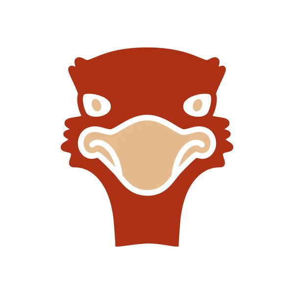 Ikona Glifu Strusia Wektor Głowy Zwierzęcia Znak Rolnictwa Symbol Graficzny — Wektor stockowy