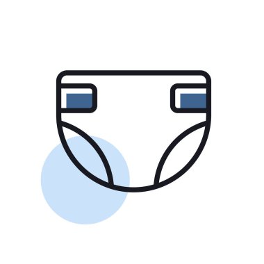 Bebek bezi tasarımı ikonu izole edildi. Çocuklar ve yeni doğmuş bebekler için grafik sembolü Web sitesi ve uygulama tasarımı, logo, uygulama, UI