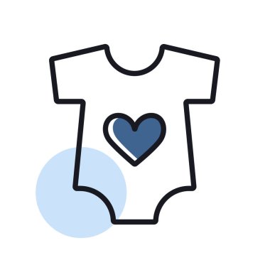 Bebek giysisi izole edilmiş vektör ikonu. Bebek Romper. Çocuklar ve yeni doğmuş bebekler için grafik sembolü Web sitesi ve uygulama tasarımı, logo, uygulama, UI
