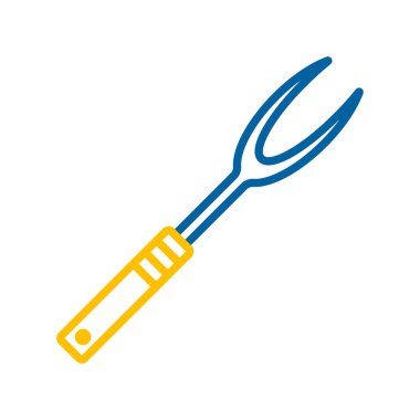 Büyük mutfak çatalı vektör simgesi. Mutfak aletleri. Yemek pişirme web sitesi tasarımı, logo, uygulama, UI için grafik sembolü