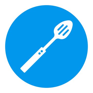 Kaşık vektör simgesini boşaltmak için. Mutfak aletleri. Yemek pişirme web sitesi tasarımı, logo, uygulama, UI için grafik sembolü
