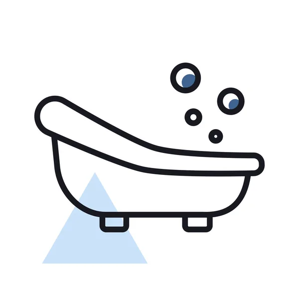 Симпатичная Литовая Детская Ванна Изолирована Векторной Иконой Графический Символ Детей — стоковый вектор