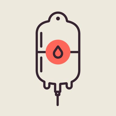 Kan Torbası vektör simgesi. İlaç ve sağlık sigortası, tıbbi destek işareti. Tıbbi web sitesi ve uygulama tasarımı için grafik sembolü, logo, uygulama, UI